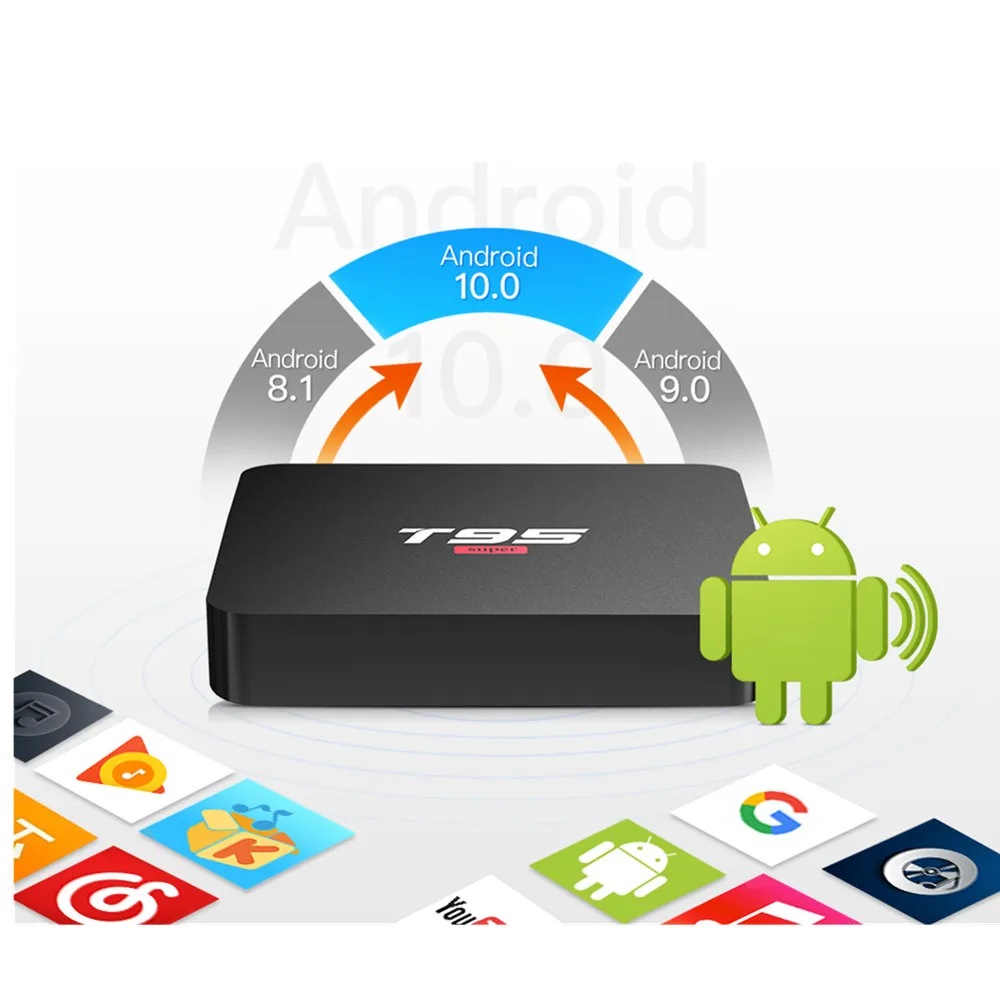 ТВ приставка T95 на Android 10 0 Allwinner H3 4 ядра 2 + 16 ГБ Wi Fi ГГц 4K|ТВ-приставки и медиаплееры|
