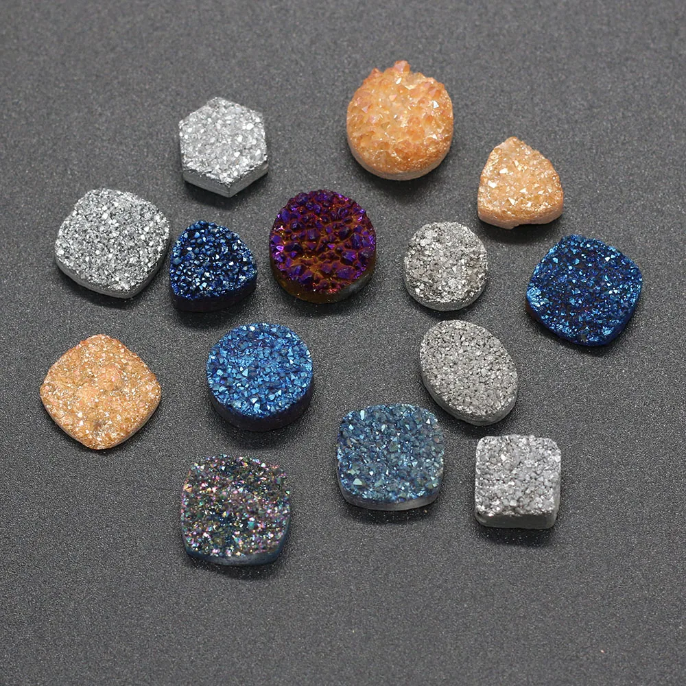 

New Many Shapes Natural Stone Loose Beads Natural Druzy Agates Loose Beads for Jewelry Making Bracelet DIY Necklace Accessories