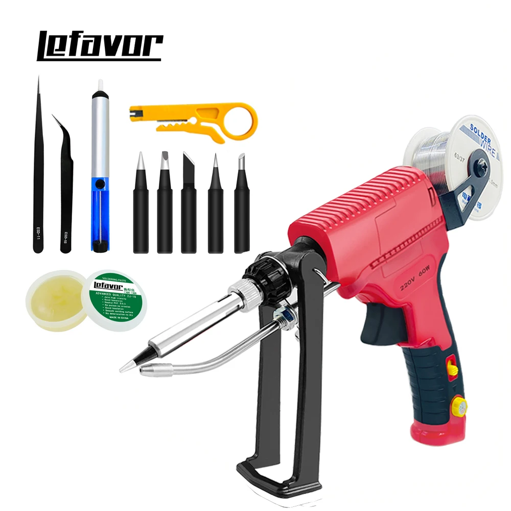 

60W Electric Soldering Iron Manual Soldering Gun Internal Heating Automatically Send Tin Gun Soldering Welding Repair Tool