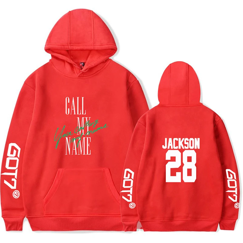 

Men Women JACKSON Wang 28 Hoodie Sweatshirt Costume Hip Hop Hooded Pullover Long Sleeve Hoodies Hoody Black White Tops