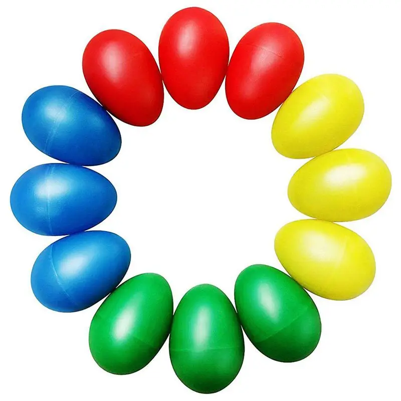 

12pcs Plastic Egg Shakers Set with 4 Different Colors,Percussion Musical Egg Maracas Child Kids Toys