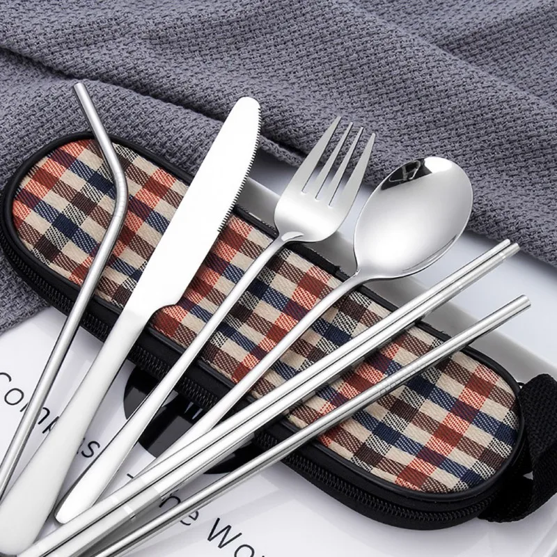 Бытовой набор столовых приборов из Нержавеющей Стали Портативная уникальная