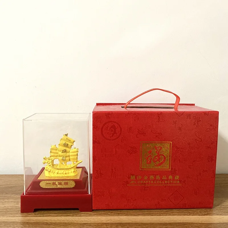 

Rongshajin's smooth sailing decoration creative home resin decoration company shop opening gift