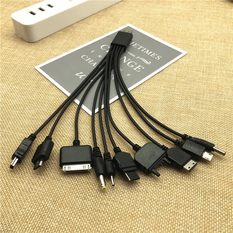 Многофункциональное зарядное устройство 10 в 1 USB-кабели для iPod Motorola Nokia Samsung LG Sony