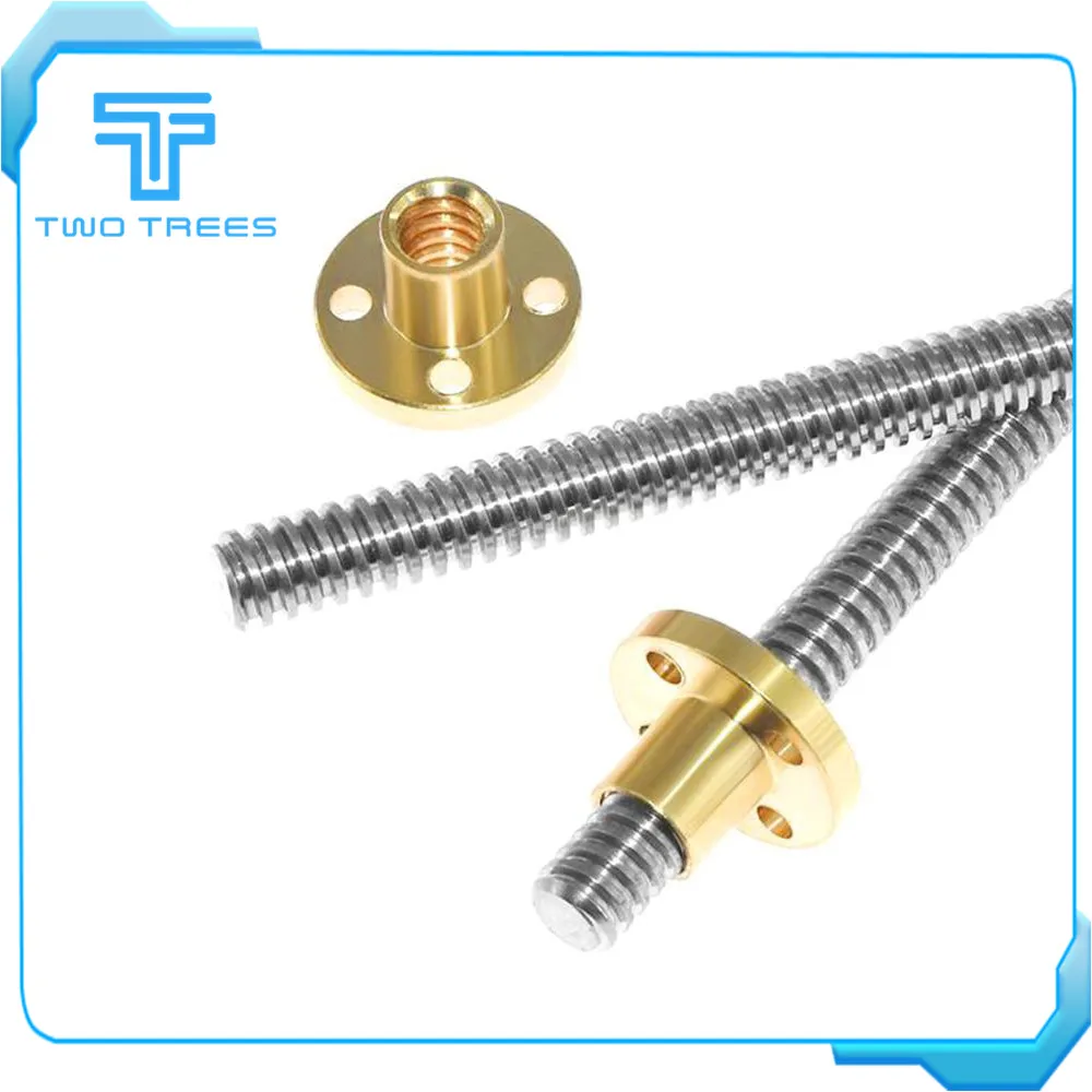 2 шт./лот 3d принтер T8 ведущий винт шаг мм свинец диаметр 8 200 250 300 350 400 450 500 с гайкой