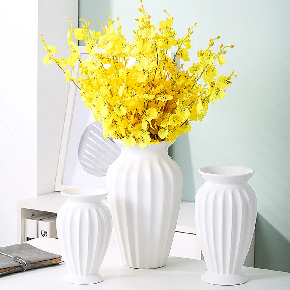 

1Pc Nordic Creative Tabletop White Modern Ceramic Vase Wedding Decor Simple Flower Arrangement Art Home Bedroom Decoration