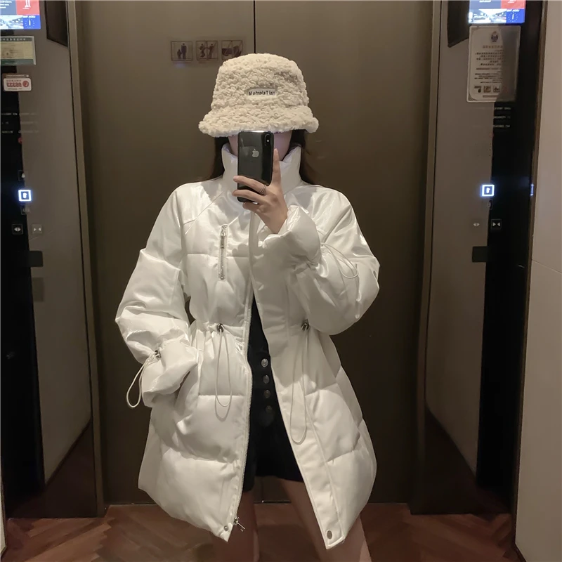 

Alien Kitty Winter Women Jacket Cotton Padded Drawstring Waist Coat High Quality Warm Outwear Womens Parkas Manteau Femme Hiver