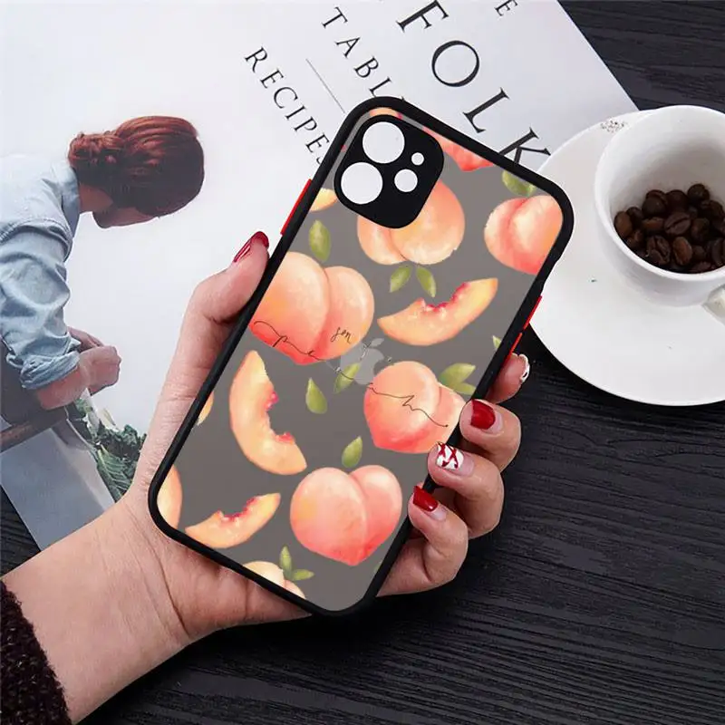 

Delicious Summer day Peache Phone Cases Matte For iPhone 12 Mini 11 Pro XR XS Max 7 8 Plus X Hard PC Back Cover