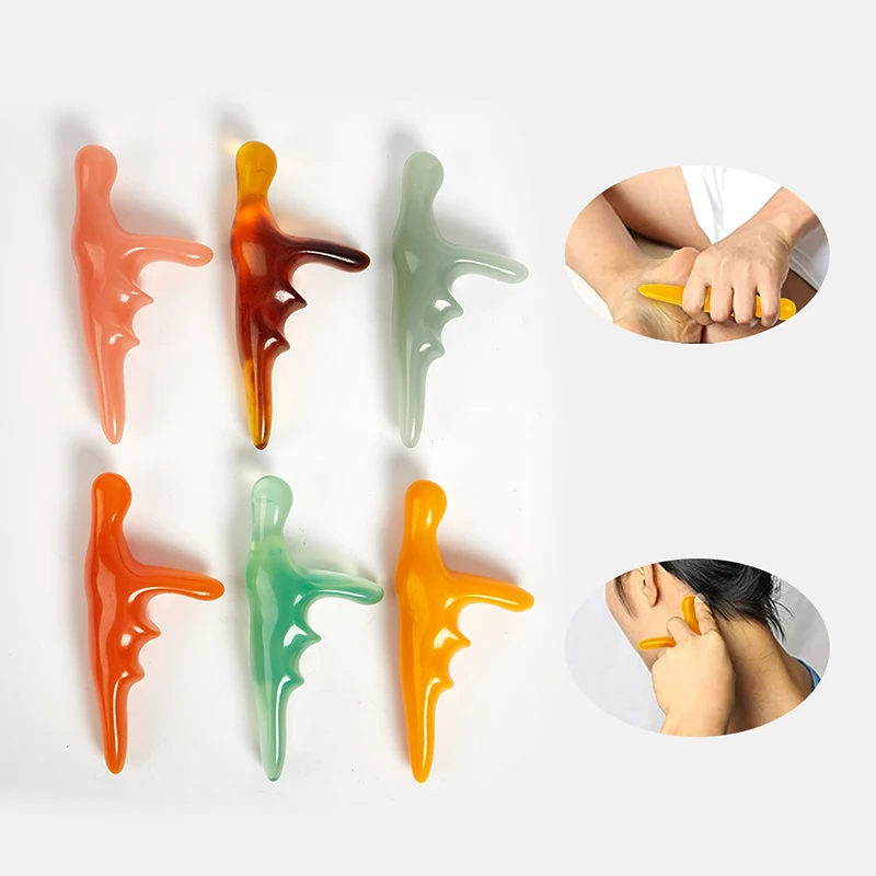 

Body Massage Tool Resin Beeswax T-Shaped Thumb Massage Cone Deep Muscle Relax Massage Triangle Acupuncture Stick Meridian Tool