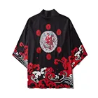 Для мужчин рубашки летние японские серия укиё-e окрашенные печати кимоно Для мужчин Для женщин Для мужчин свободные Пятиточечные рубашка с длинными рукавами рубашка Харадзюку Masculina 4 #