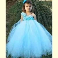 light blue wedding flower girl dress tulle tutu dress baby kids pageant party ball gown children princess dress vestido menina
