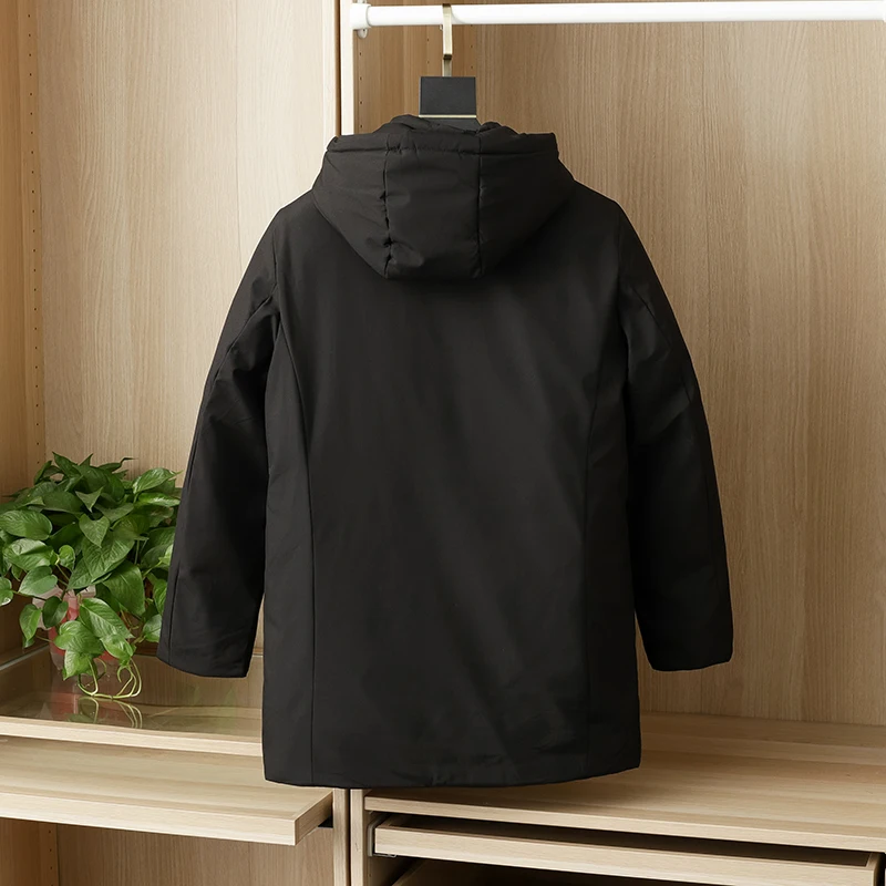 2021 winter men's clothing thicken warm men's jacket hooded men's mid-length coat fashionable cotton jacket