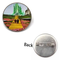 new listing cute wizard of oz brooch city badge retro gothic glass photo fashion jewelry men and women party gifts souvenir kids