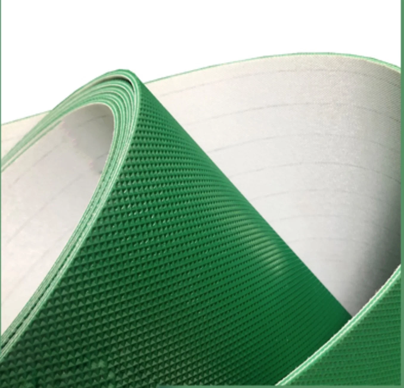 

Perimeter:800x200x2mm PVC Green Diamond Pattern Grid Square Conveyor Industrial Belt