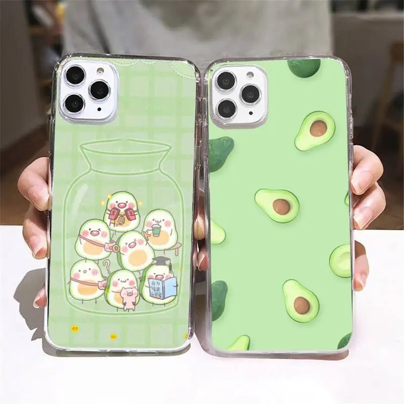 

Lovely avocado Phone Case Transparent soft For iphone 5 5s 5c se 6 6s 7 8 11 12 13 plus mini x xs xr pro max