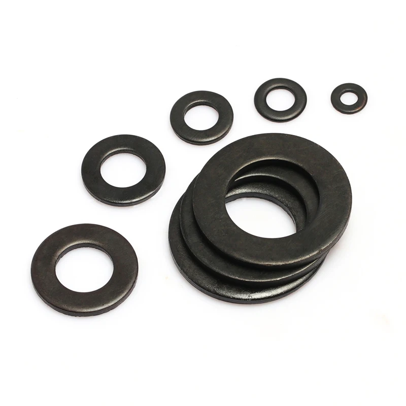 Черная Стальная Плоская Шайба метрические простые круглые металлические
