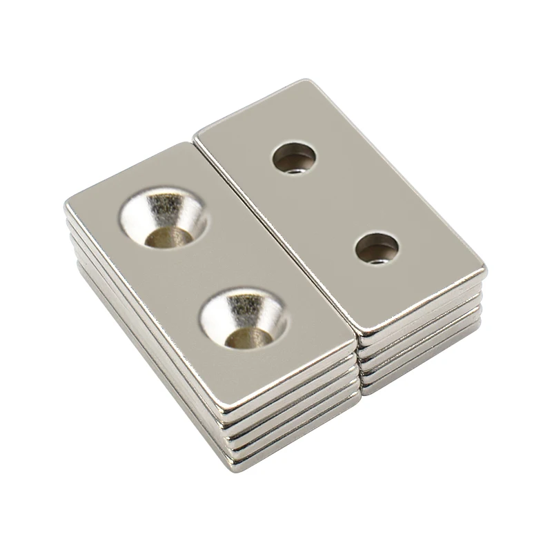 

Прямоугольный сильный магнит N35, сильный магнит, длинный магнит 40x20x3, магнит с двойным отверстием