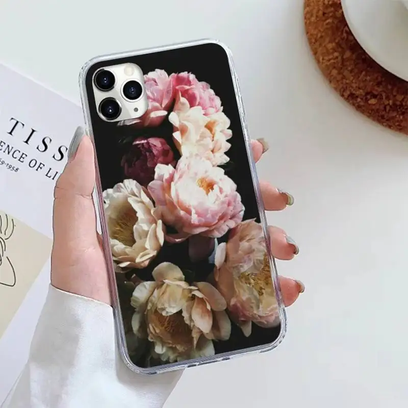 

Pink peony flower Peonies pattern luxury design Phone Case shell For iphone 12 5 5s 5c se 6 6s 7 8 plus x xs xr 11 pro max
