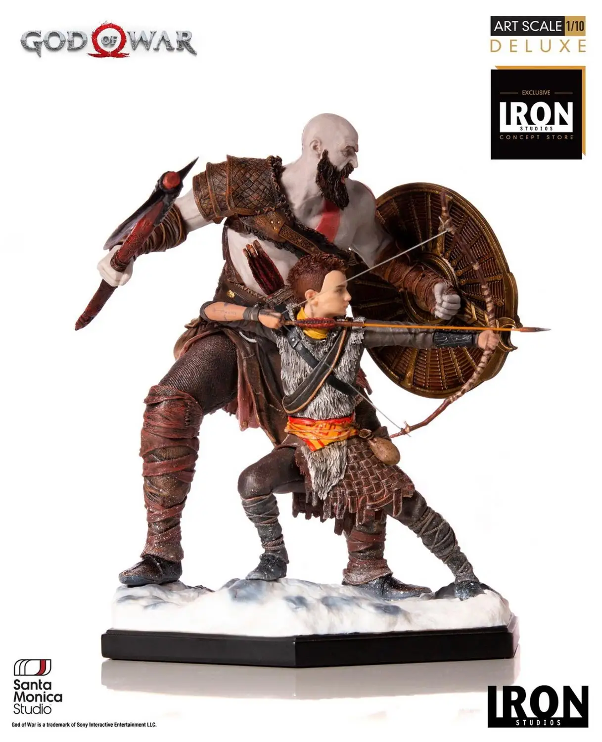 Iron Studio God of War 4 Кратос и атреус Роскошная художественная статуя 1/10