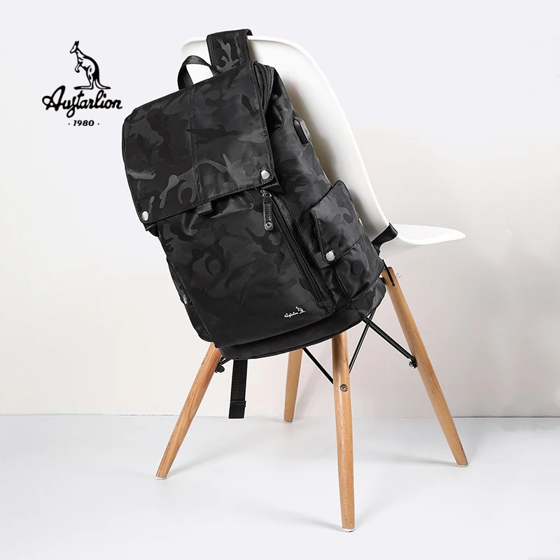 Men Fashion Camouflage Backpack USB Laptop Waterproof Travel Outdoor School Teenage Bag Mochila AUGTARLION | Багаж и сумки