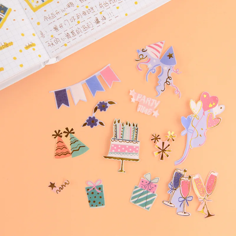 4 листа/упаковка Kawaii наклейки на день рождения для вечеринки декоративные ручную