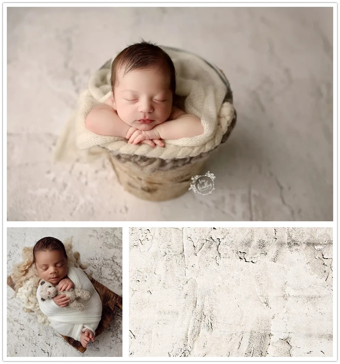 

Retro White Textured Brick Wall Photo Backdrops Newborns Baby Birthday Cement Photography Background Studio Portraits Props 5121
