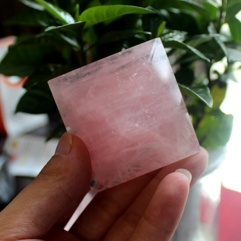 

4-6cm Crystal Orgonite 1pc Natural Pink Pyramid Crystal Rose Quartz Healing Gemstone Chakra Reiki Home Room Decoraton Crafts