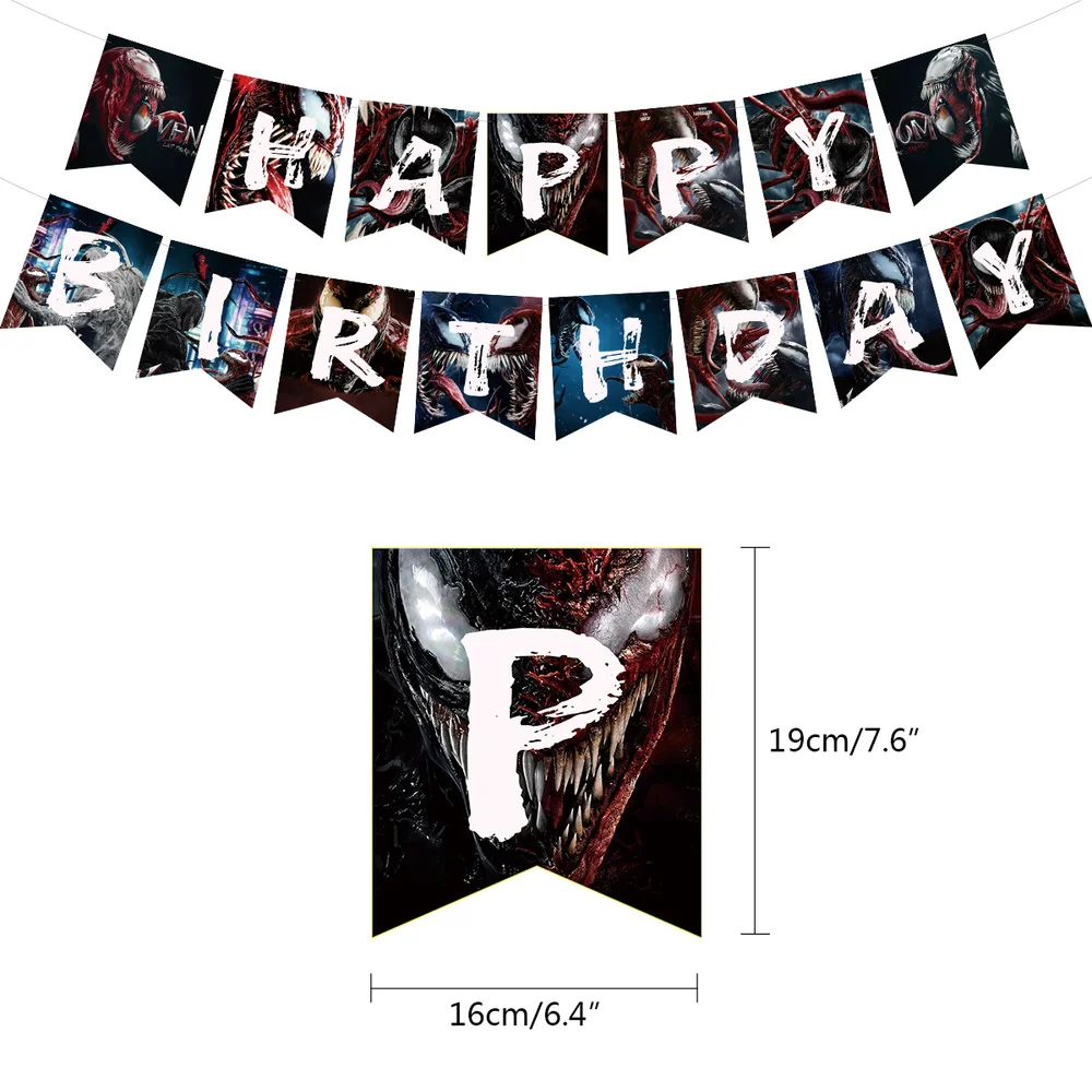 Набор воздушных шаров с супергероями Марвел Веном 2 баннер вставка для торта