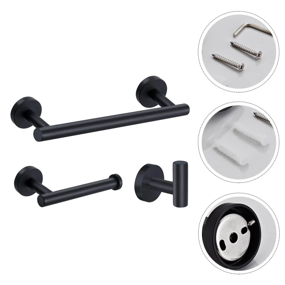 

1 Set Bathroom Hanging Rack Hook Set Stainless Steel Towel Rack Clothes Hook Set