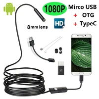 8mm endoscope camera micro usb otg type c waterproof adjustable 8led inspection borescope camera for android phone computer