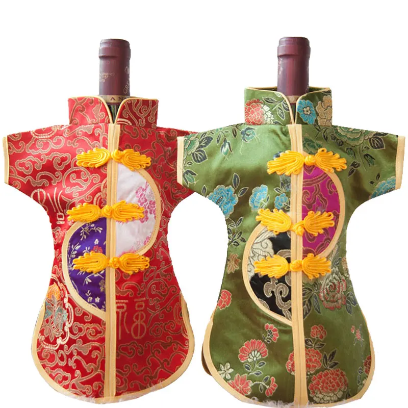 50 шт. винтажный китайский узел Рождественский чехол для бутылки вина защитный