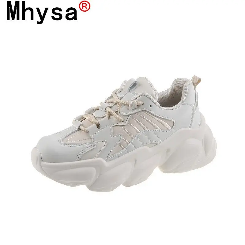 

2021 Women's Shoes Fashion New Vulcanized Shoes Women's Sneakers Spring Walking Platform Shoes Comfortable Lace-up Casual Shoes