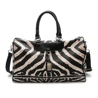 new zebra pattern woman travel bags pu leather large capacity female luggage bag suitcase luggage bags travel package duffle bag