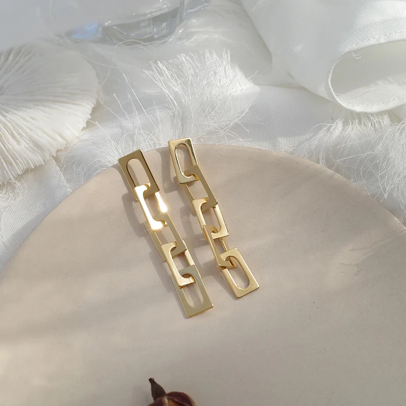 

Korean Fashion Geometric Square Earrings Female Gold Colour Wild Earring For Women Wedding Party Jewelry Valentine's Day Gifts