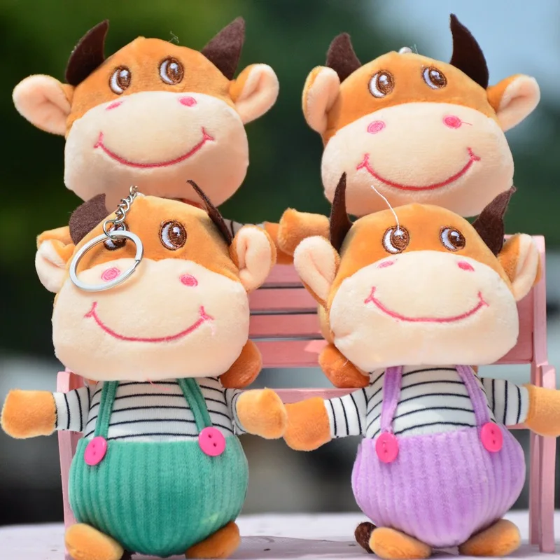 Bull плюшевые игрушки для брелка футболка с забавным мультипликационным принтом