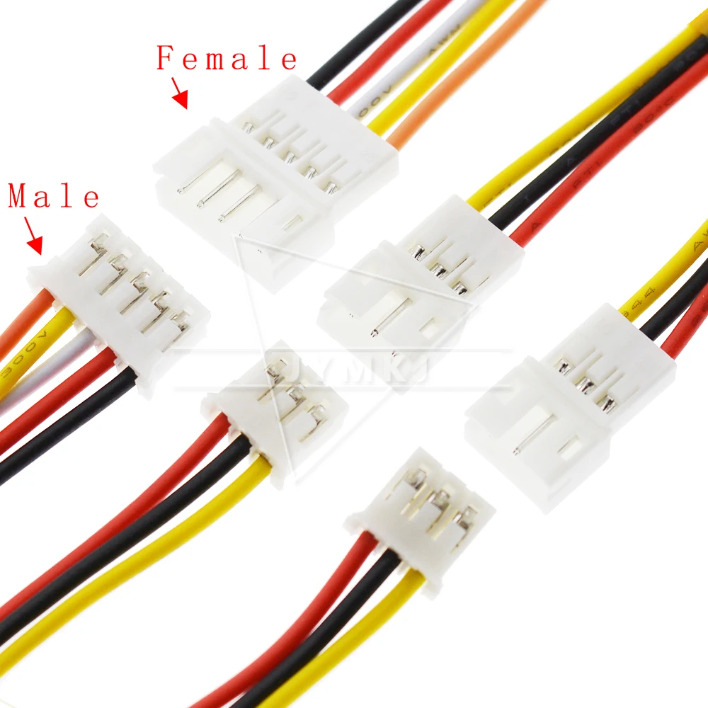Новинка 5 комплектов/10 шт. Micro JST PH 2,0 2P 3P 4P 5P 6PIN штекер с проводными кабелями 200 мм
