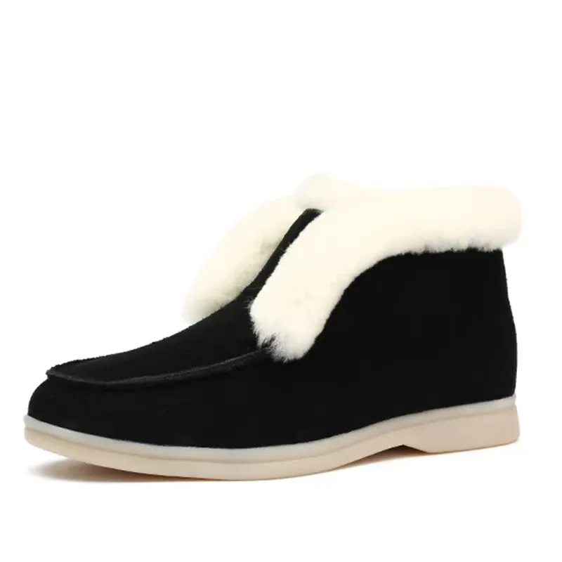 

Women Snow Boots Beige Plush Warm Fur Causal Boots Shoes Women Ankle Booties Platform Thick Sole Winter Shoes Female Booties