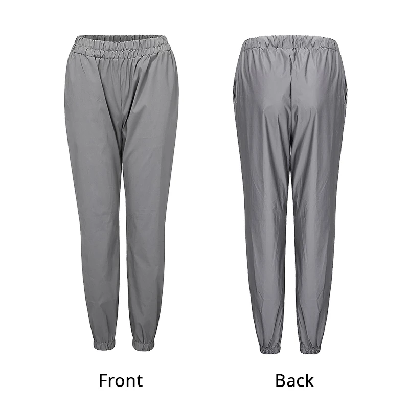 

ZN Fashion Women Pants Plus Size Loose Casual Reflective Luminous Elastic Cargo Pants Trousers Female Sweatpants Joggers Gray