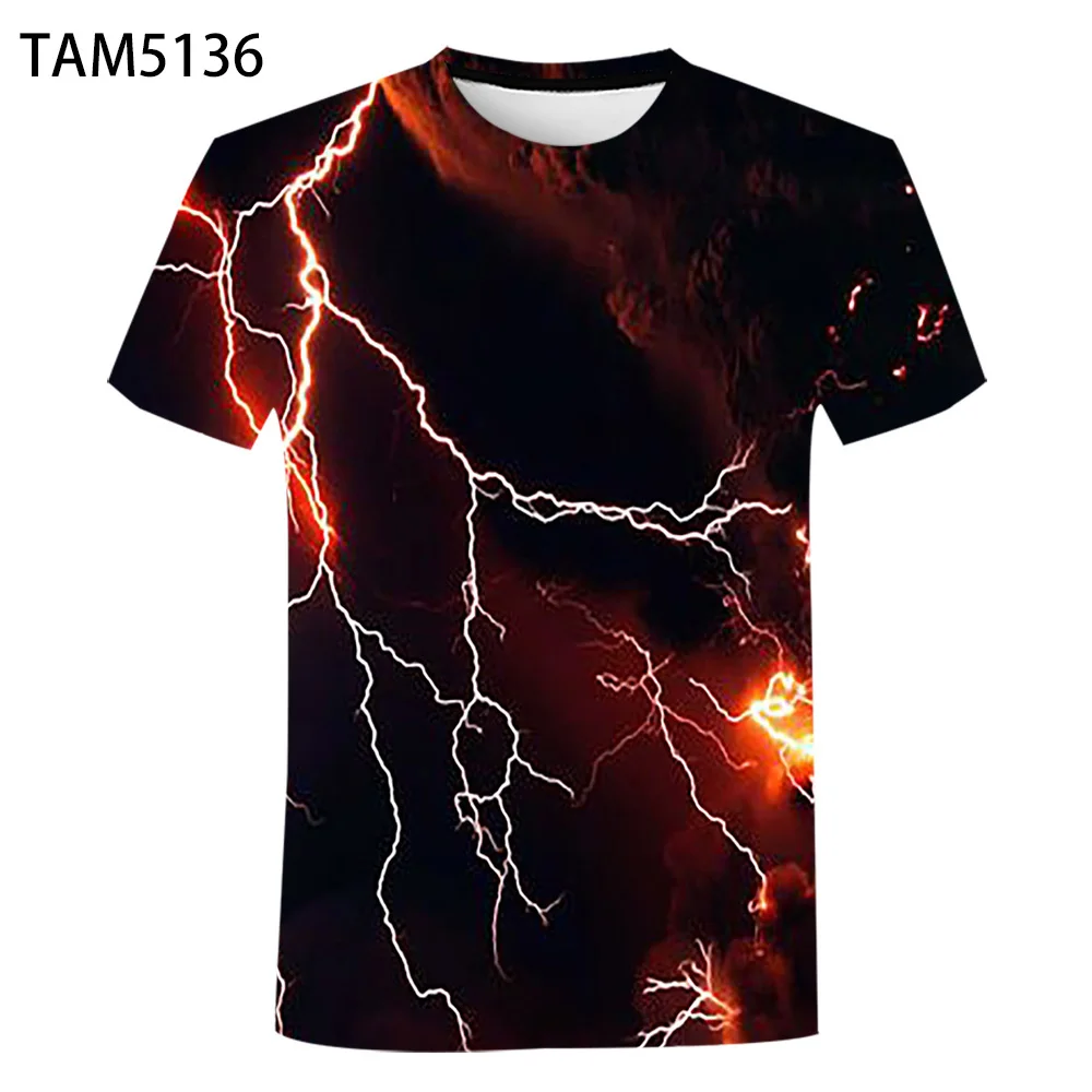 

Thunder Cat Summer Men's / Women's Short Sleeve T-shirt Street Fashion Children's Cute Top Cartoon 3D Animal Boy / Girl Couple