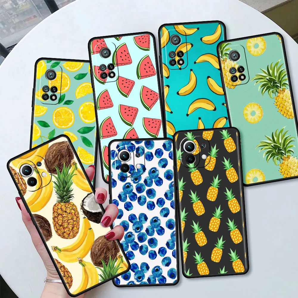 

Fitted Soft Case for Xiaomi Poco X3 NFC M3 11 Lite 10T Pro 9T 9 10 CC9 CC9E 9 SE Note 10Lite Phone Capa Summer Fruit