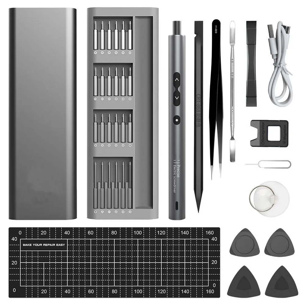 

62 in 1 Electrical Screwdriver Kit Type-C Rechargeable Torque 350 Screw S2 Steel Precision Bit Iphone Computer Tools Sets