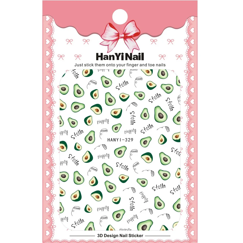 

HY311-340 New 2021 Self-stick Nails Art Sticker Water Spring Flowers Bear Fashion Manicura Decal Nail Wrap Sticker Tips