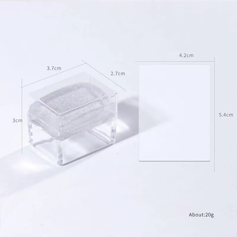 1 Набор голографический прозрачный силиконовый стемпер для ногтей с скребковый