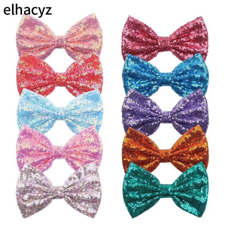 10 шт./лот 7 &quotсупер большой грязный блесток банты повязка на голову 54 Цвета бант