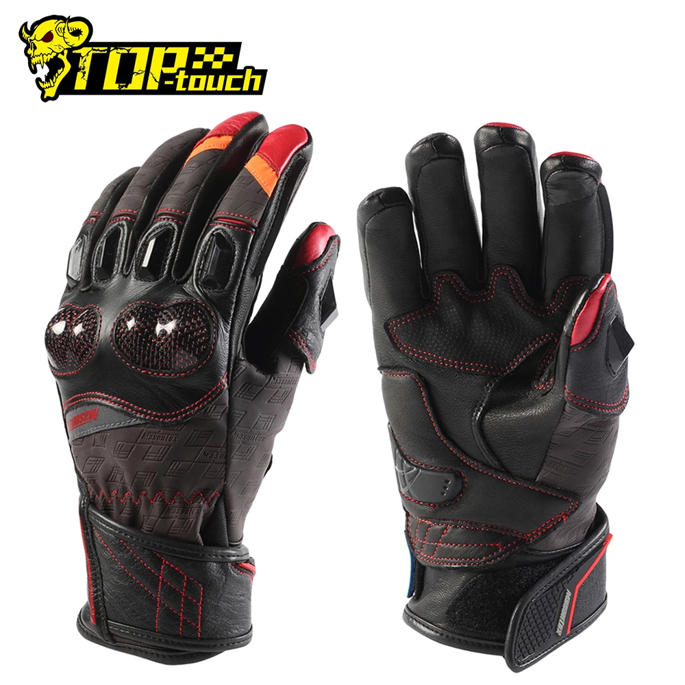 

XUEYU Carbon Fiber Motorcycle Gloves Touch Screen Waterproof Genuine Leather Guantes Moto Gloves Racing Motorbike Riding Gloves