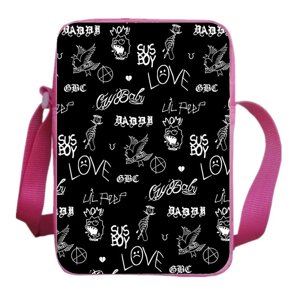 Lil Peep Shoulder Bags Star Singer Lil.peep Print Cartoon Crossbody Bag Teens Bookbag Boys Girls Messenger Knapsack Mochila