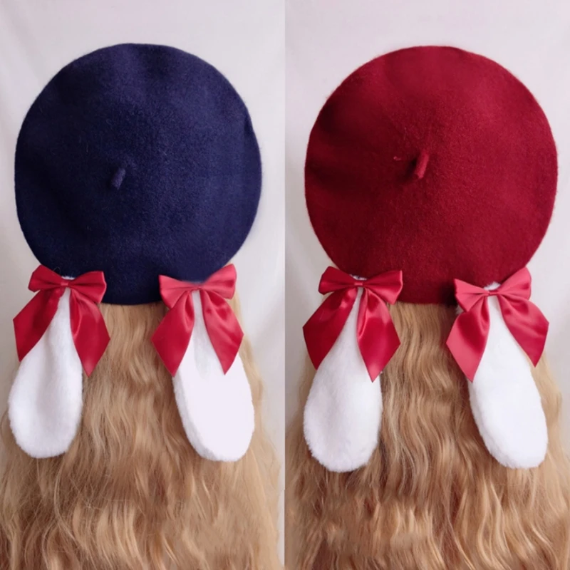 Милая женская фетровая шляпа Теплые Зимние береты милый берет в стиле