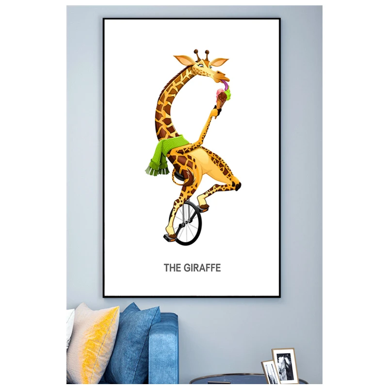 

Modern Cartoon Characters And Animals Nordic Anime Poster Print Canvas Oil Painting Wall Art Picture Home Children's Room Decor