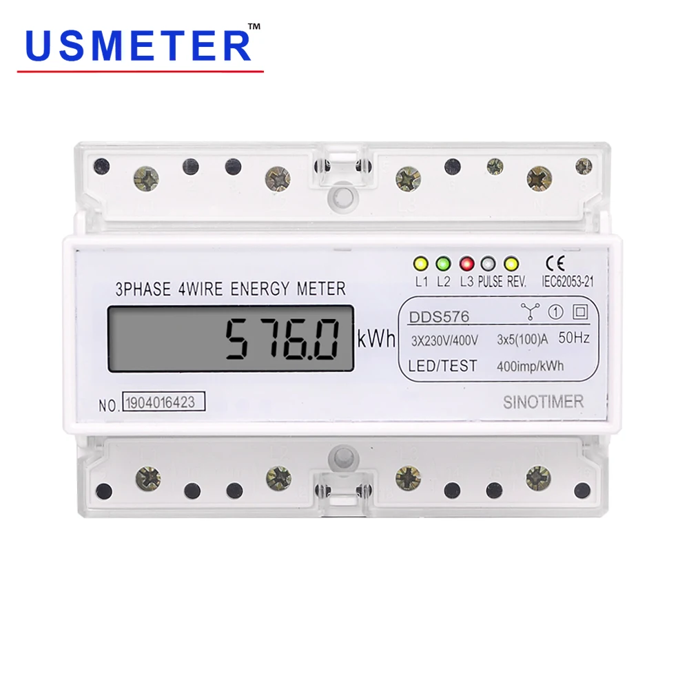 DDS576 380V 100A ЖК дисплей Дисплей умный электрический счетчик 3 фазы Мощность din рейка