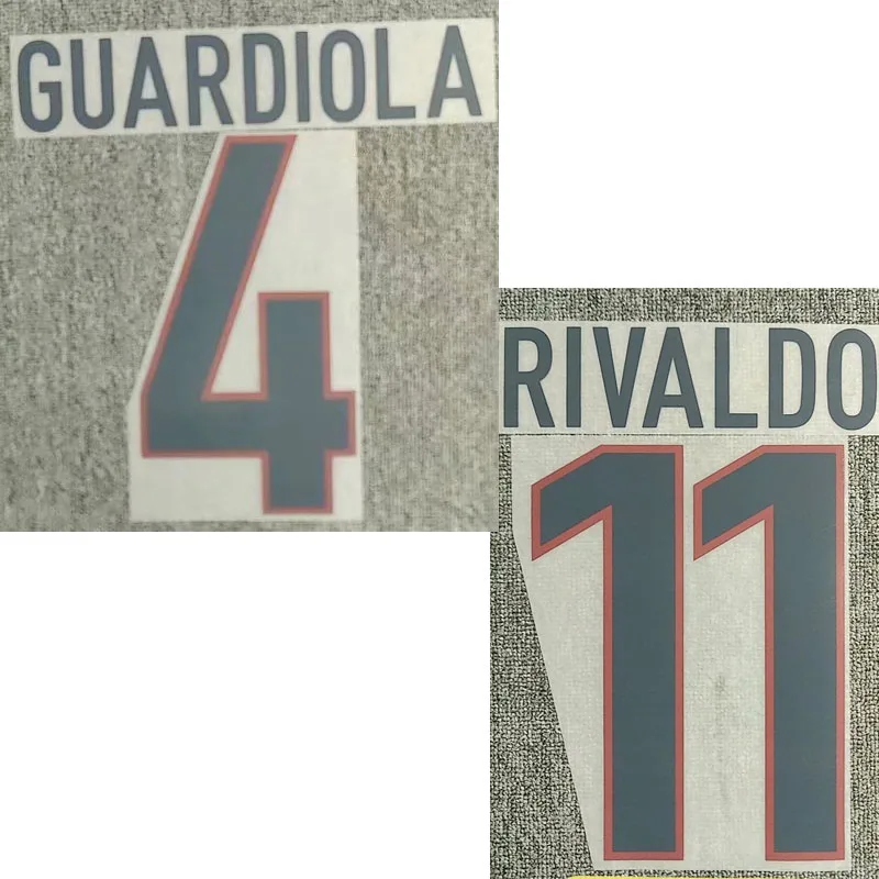 

9899 #10 Rivaldo #4 Guardiola Nameset Printing iron Transfer Badge